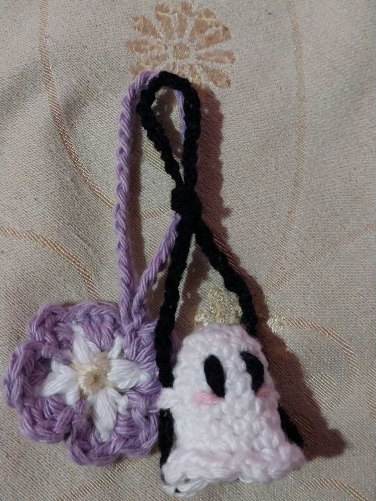 2 Peice Crocheted Key Chain Charms