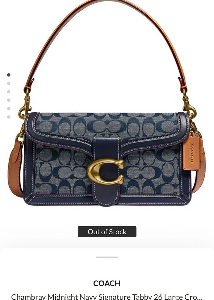 Sold—Coach Tabby 26 Chambray Navy Bag
