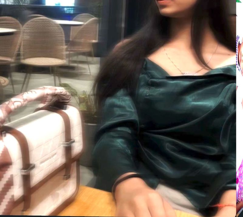 Elegant Green Top &amp; White Bag