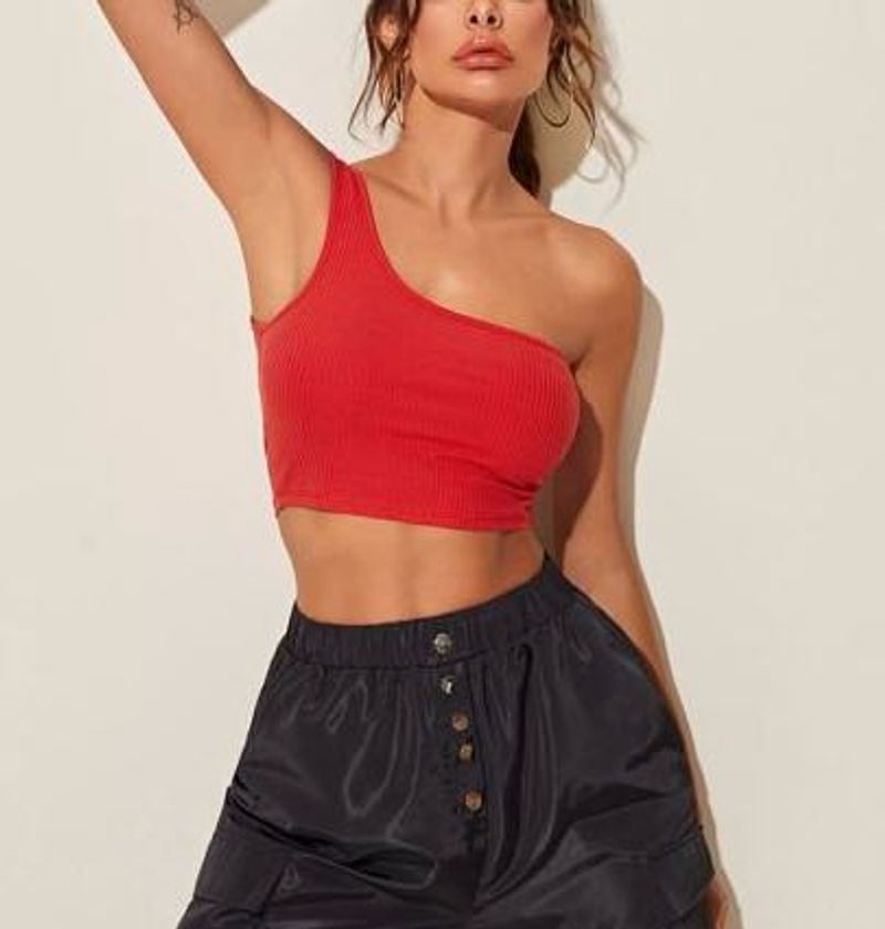 Shein One Shoulder Cropped Top