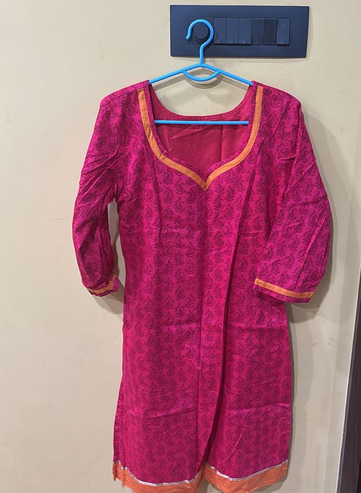 Dark Pink Colour Beautiful Kurta