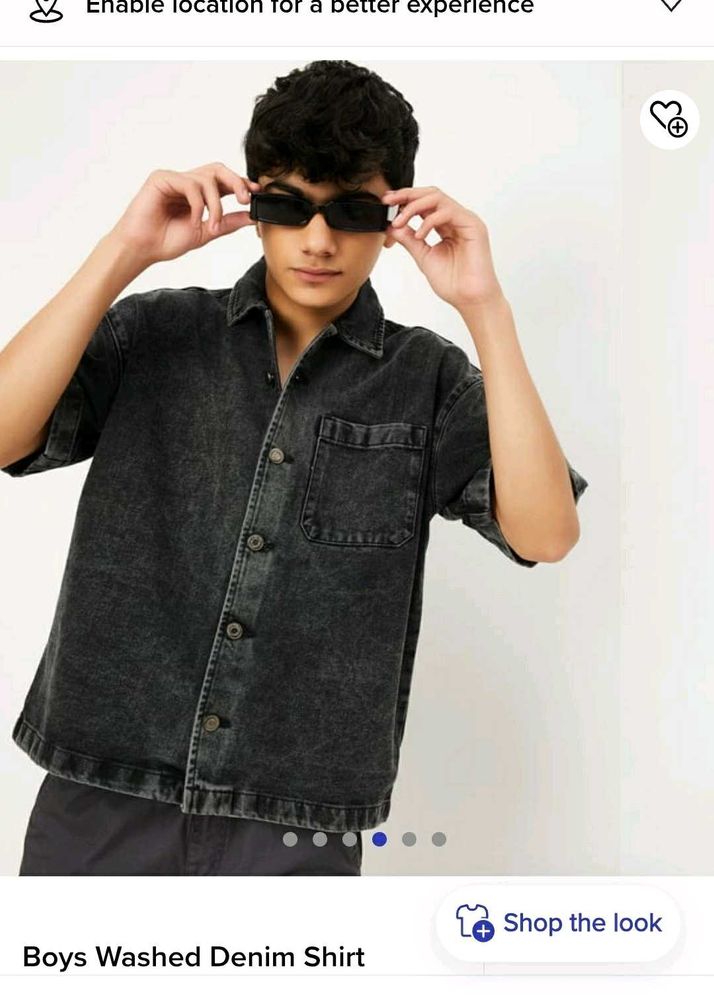 Boys Washed Denim Shirt