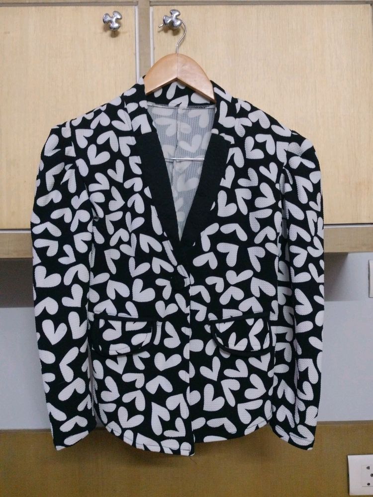 Heart Print Blazer