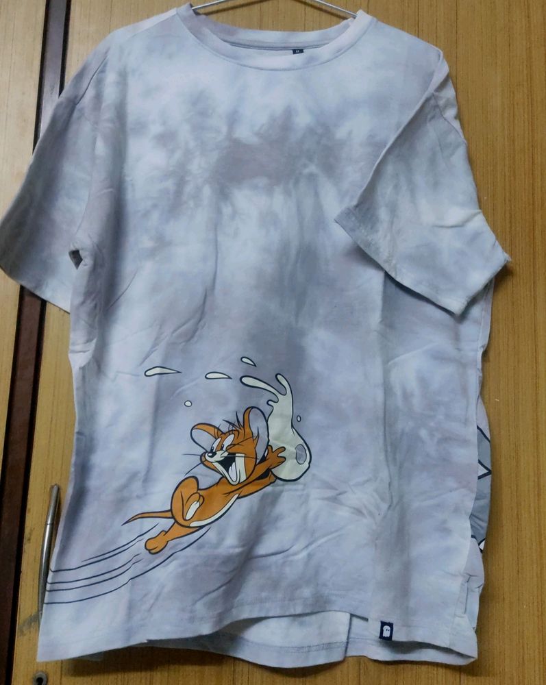 Tie Dye Tom And Jerry Oversized Tshirt