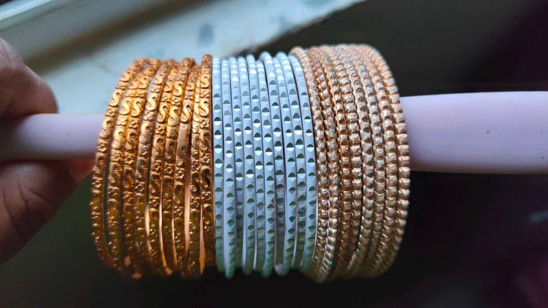 Set of Gold &amp; Silver Bangles