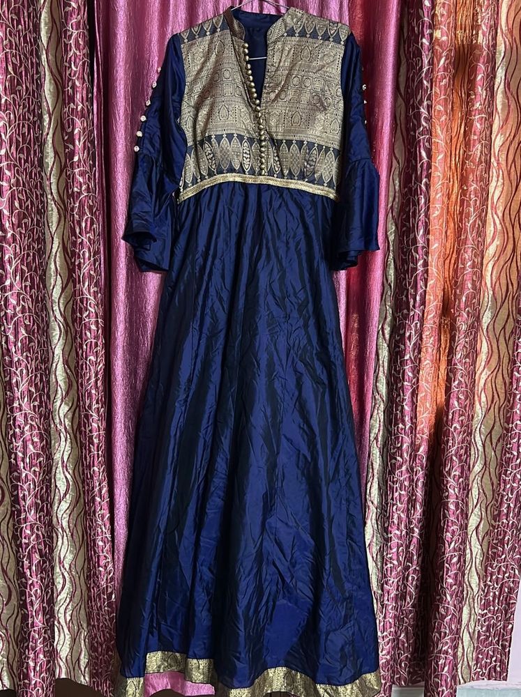 Elegant Navy Blue Anarkali Dress