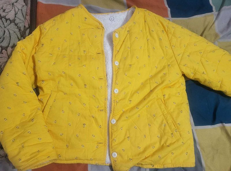 Cute Yellow fur Jacket perfect for winter