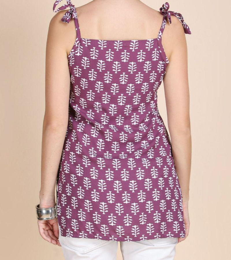 Purple Print Tie-Strap Tank