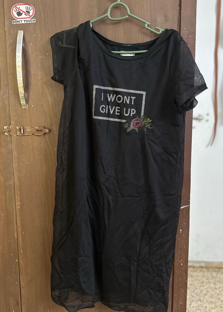 Black Graphic Print Dress