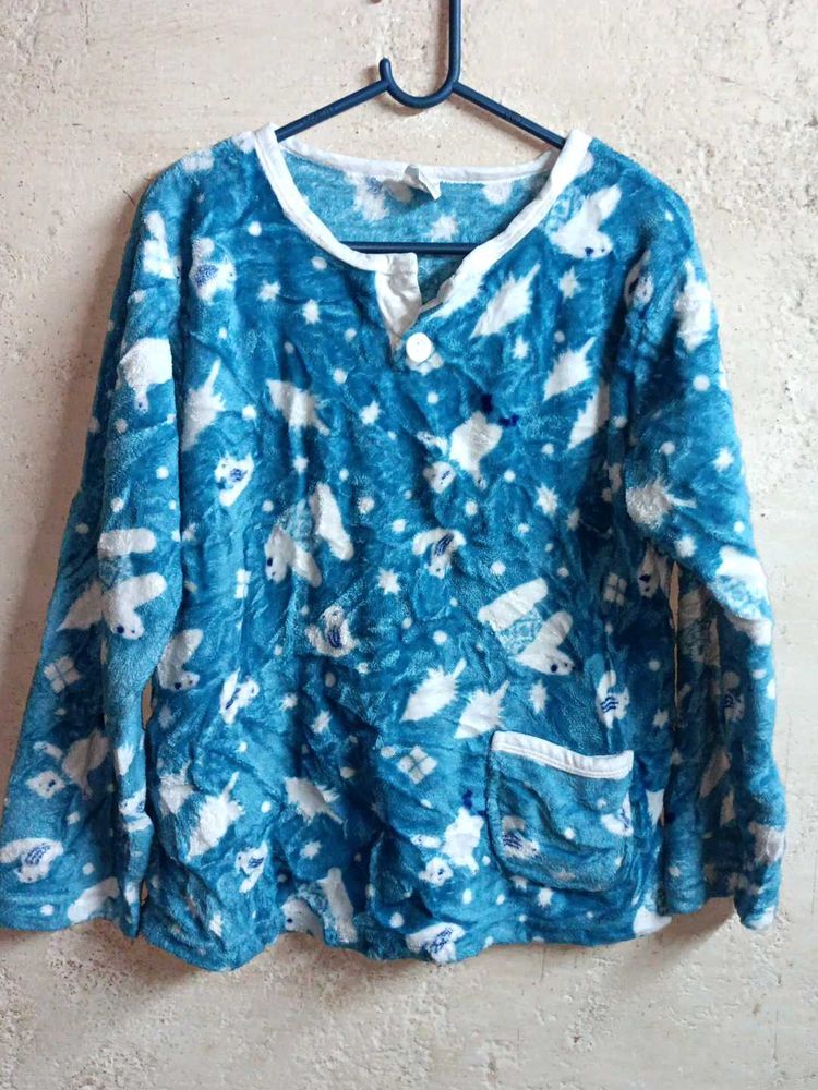 Ladies Fleece Top Upper Daily Wear Multicolour