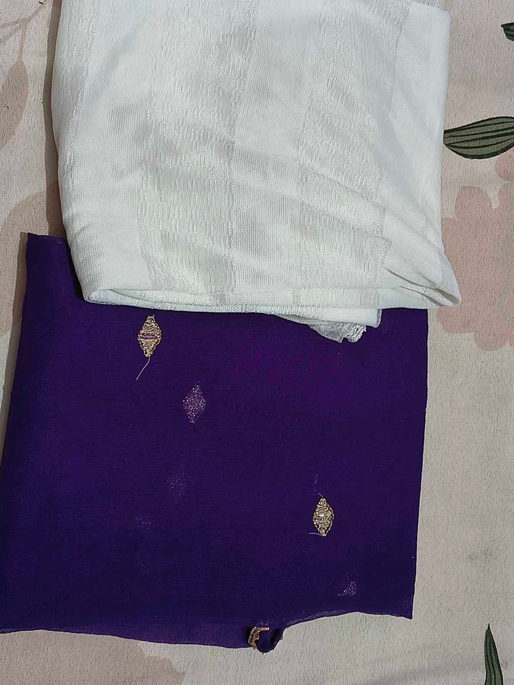 Purple &amp; White  dupatta used sometime combo