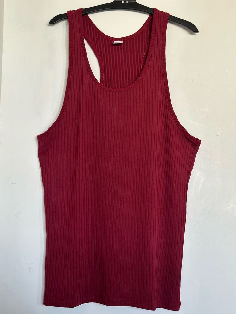 Burgundy Ribbed Tank Top