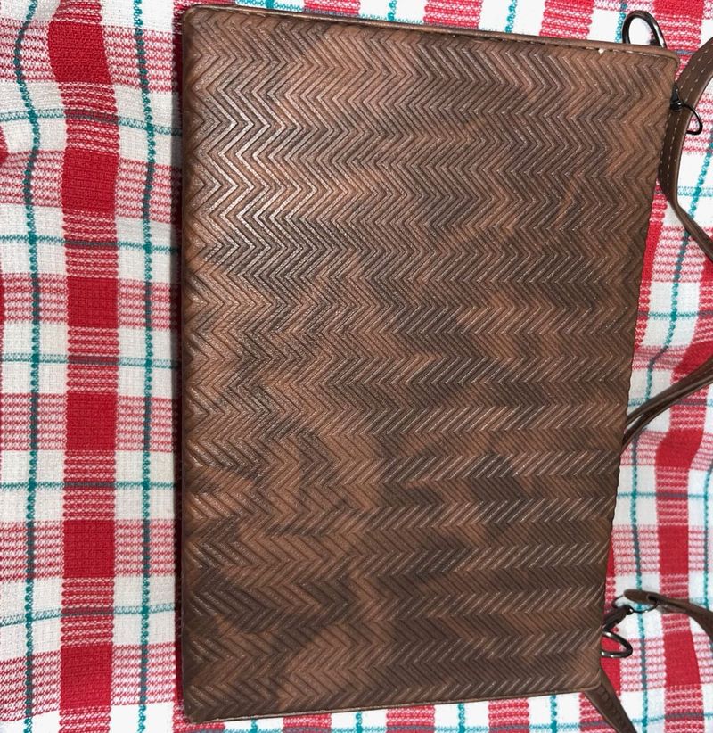 Brown Chevron Crossbody Bag
