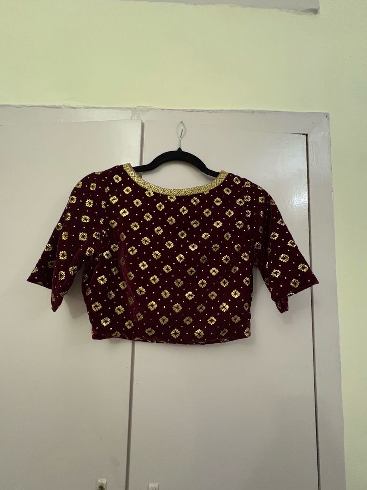 Maroon Embellished Blouse