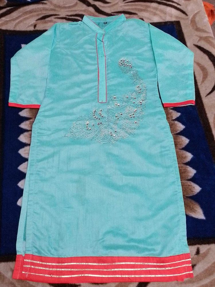 Peacock Colour Kurta (Never Used)
