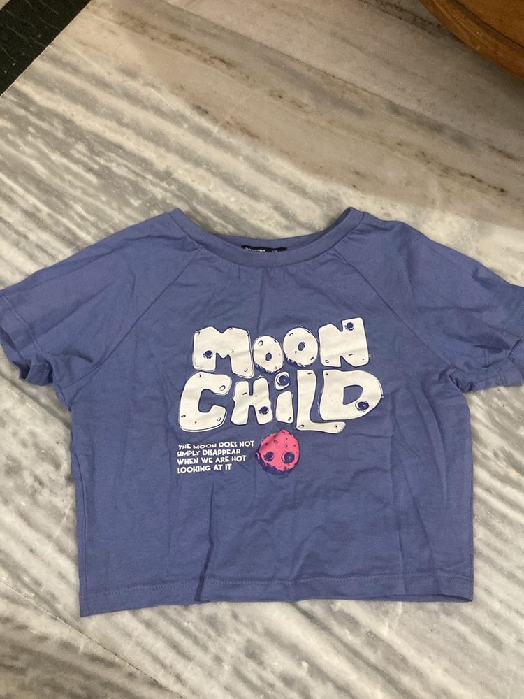 Bonkers Moon Child Crop Baby Tee
