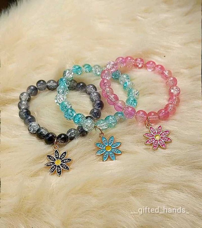 Beaded Flower Charm Bracelets