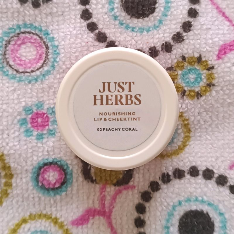 Just Herbs Lip And Cheek Tint - Peachy Coral