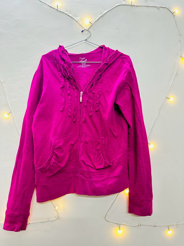 Pink Jacket With Hoodie