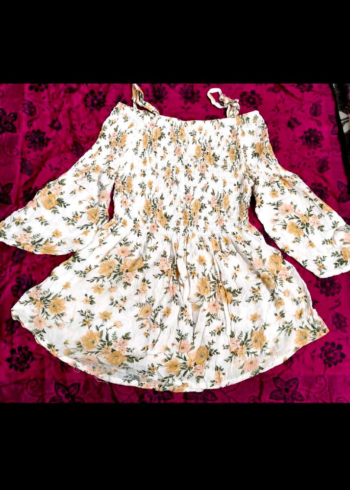 White Floral Top