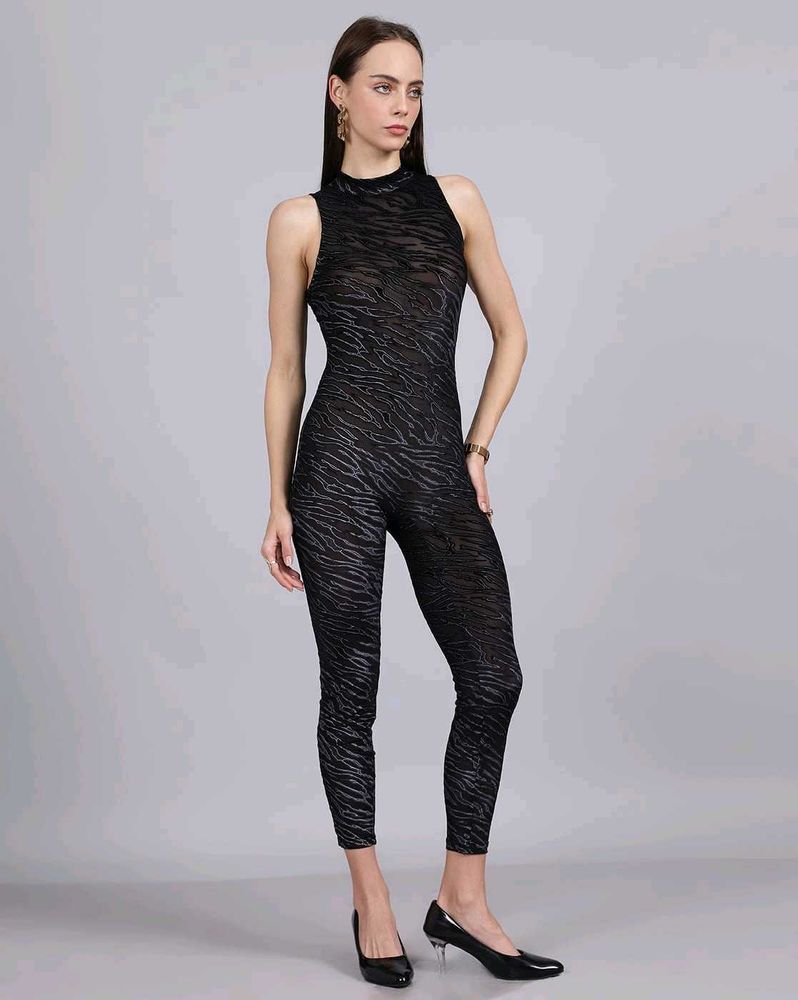 Animal Print BodyHugging Spandex Jumpsuit