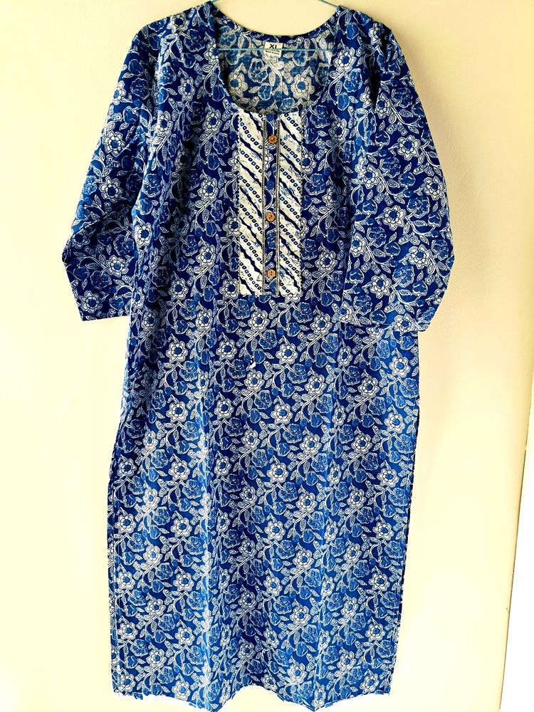 Kurta Pant Set Jaipuri Print Floral Stitched