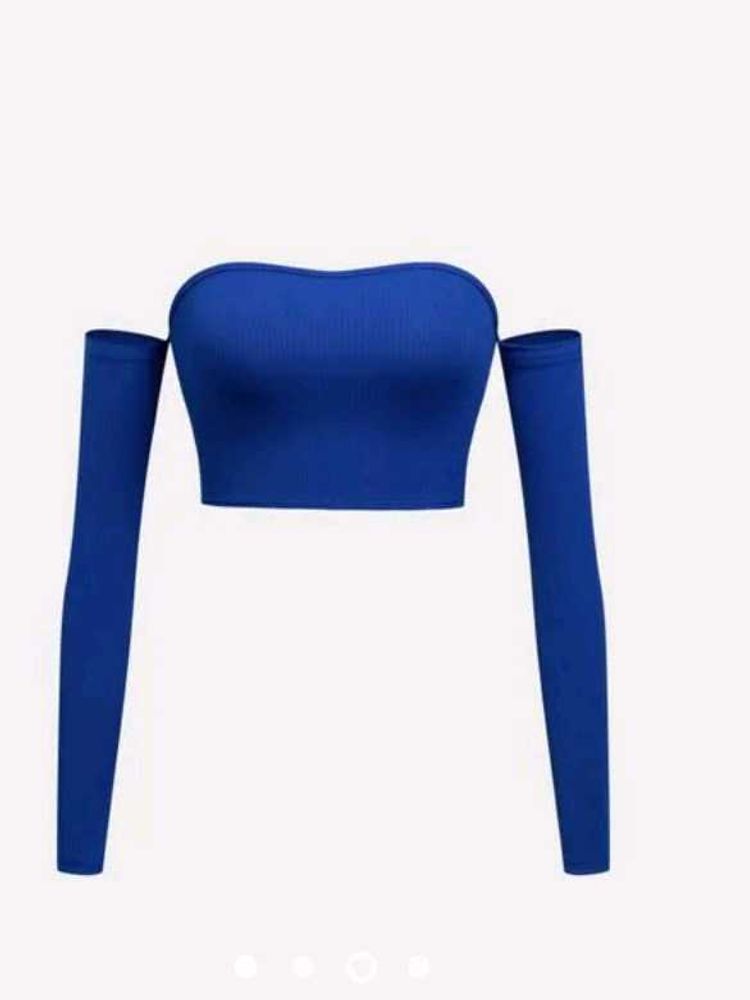Blue off shoulder top