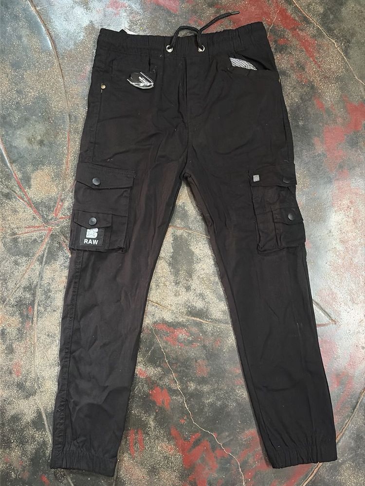 Black Cargo Jogger Pants