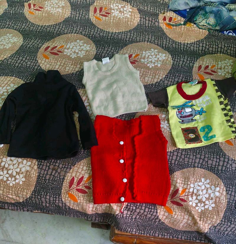 New 4 Shirts For 0-5 Months Kids