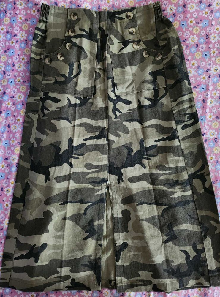 Camo Midi Skirt