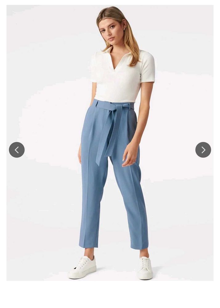 Forever New Stylish Blue Belted Trousers