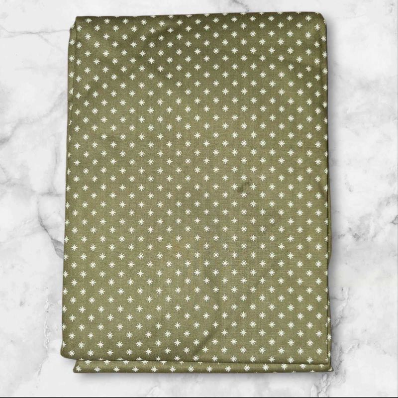 Olive Green Fabric with Starburst Pattern