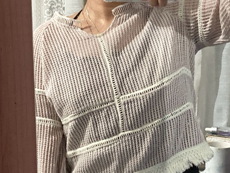 see through knitted style crop top