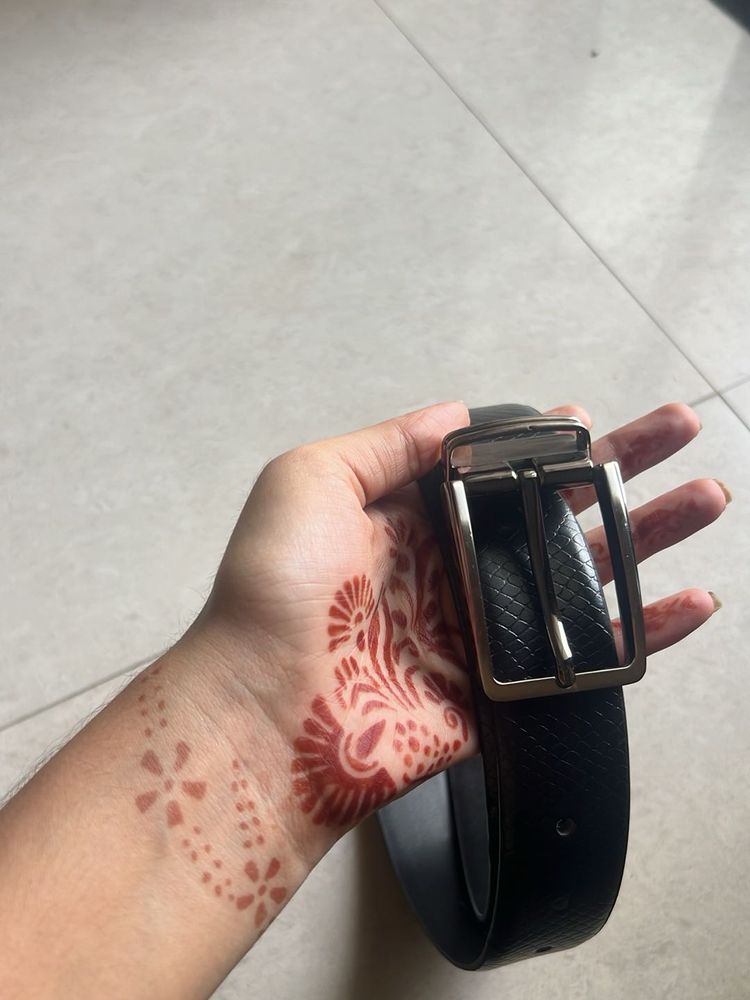 Mens Black Leather Belt