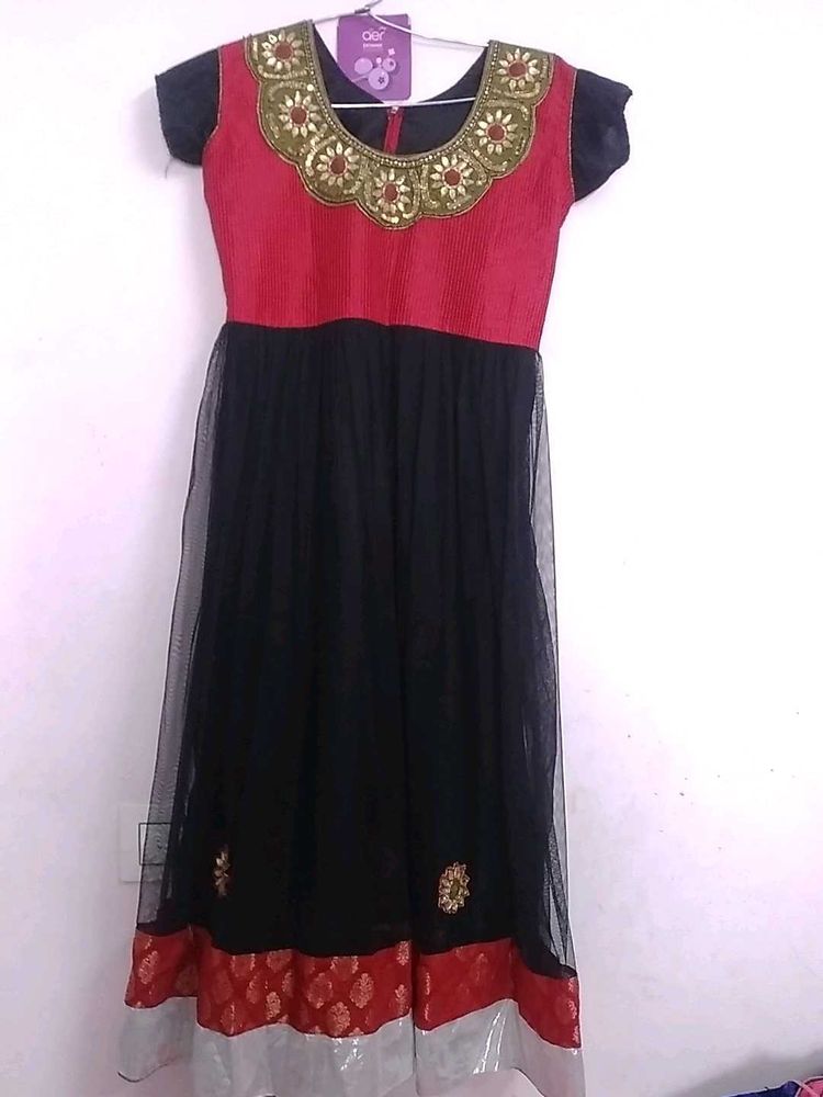 Girls' Black &amp; Red Dress,suitable For,12to13 Years
