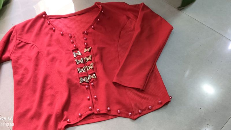 red short Jacket Can carry with black Top Inside