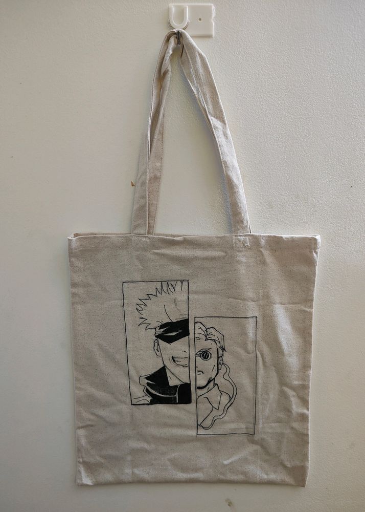 Jujutsu Kaizen Inspired Handmade Canvas Tote Bag