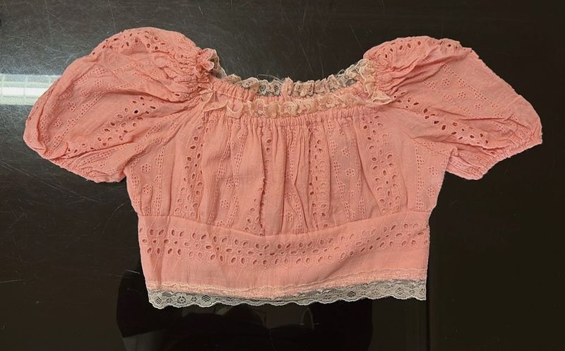 Pink Lace Trimmed Crop Top