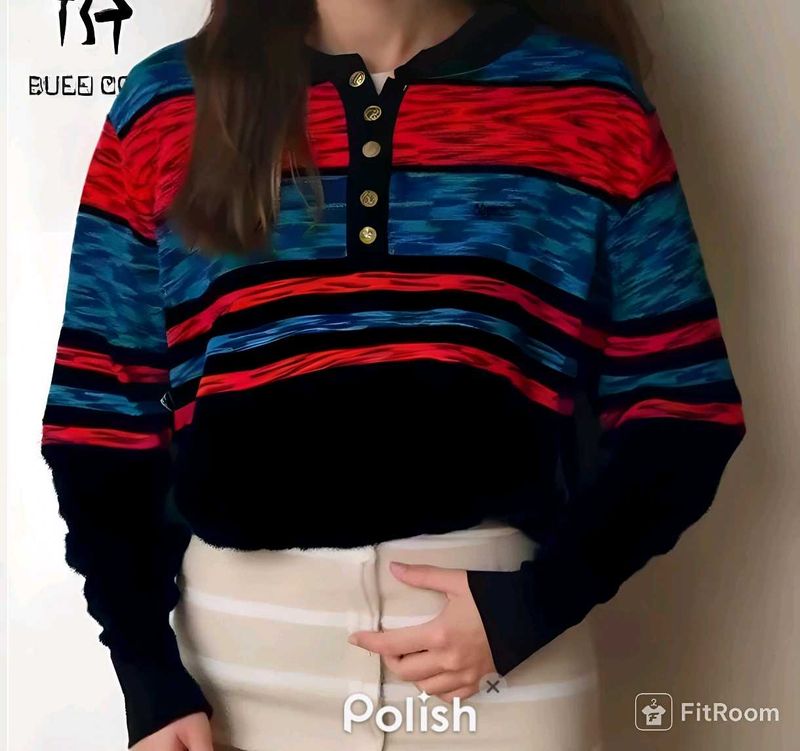 New With Tag Korean Polo Pullover