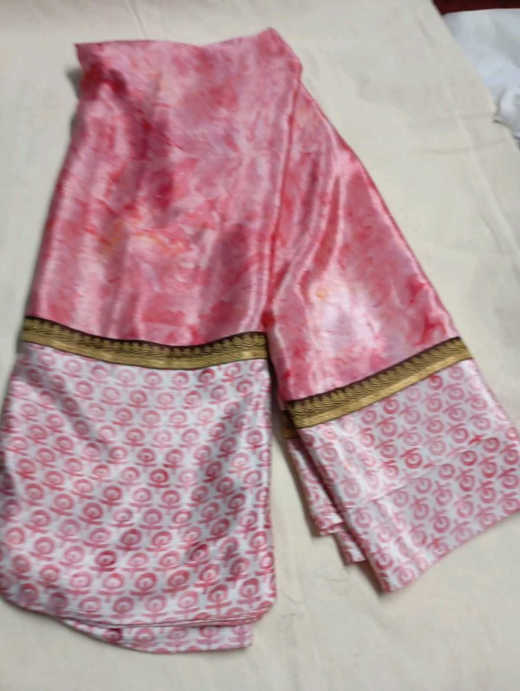 Used Rose Creap Saree