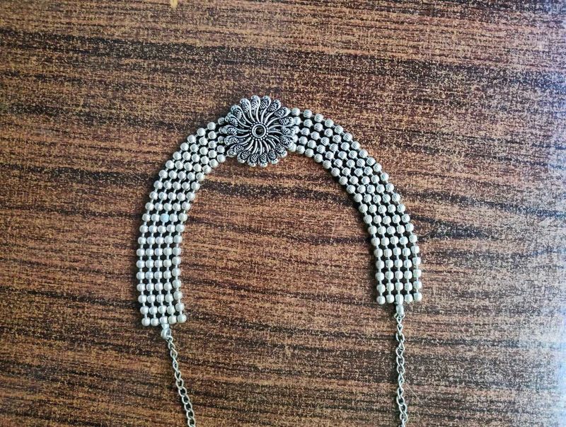 Silver Tone Choker Necklace