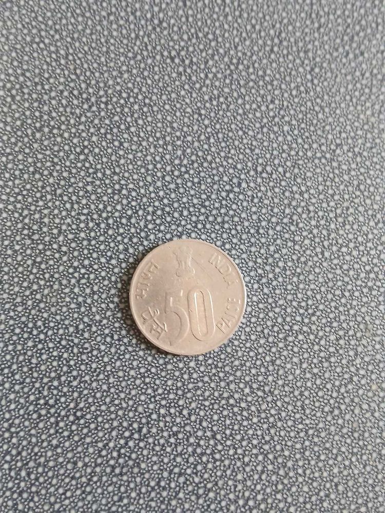 Lazer Cleaned 50 Paise Coin. Thin Plastic Cove