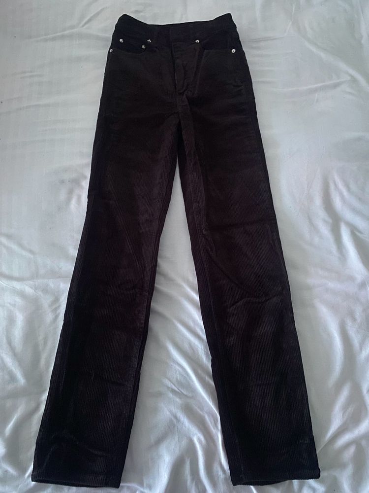 Black Corduroy Pants - High Waisted