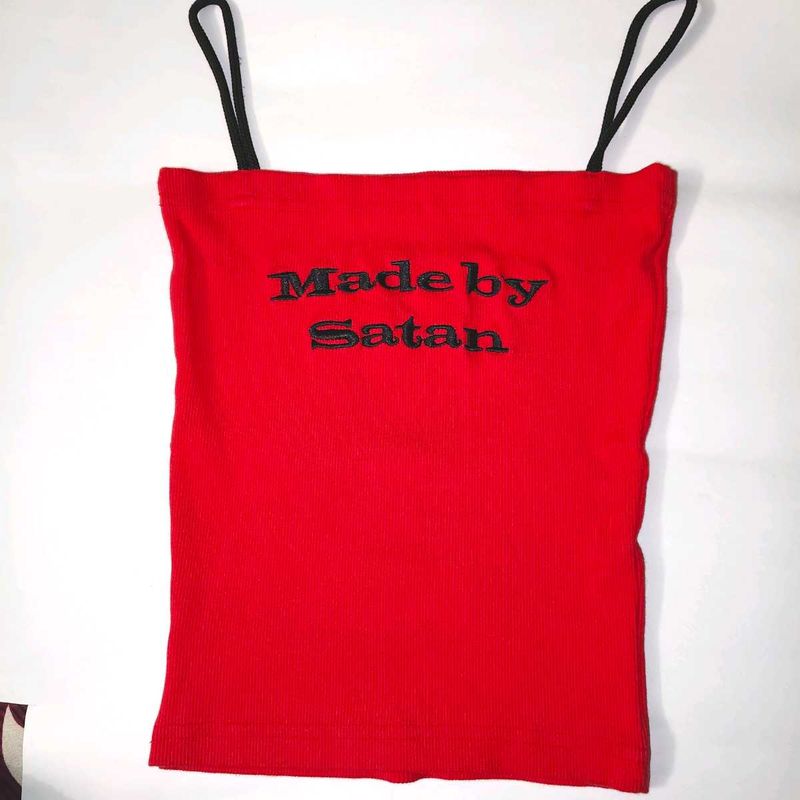 Red &#39;Made by Satan&#39; Tank Top ❤️