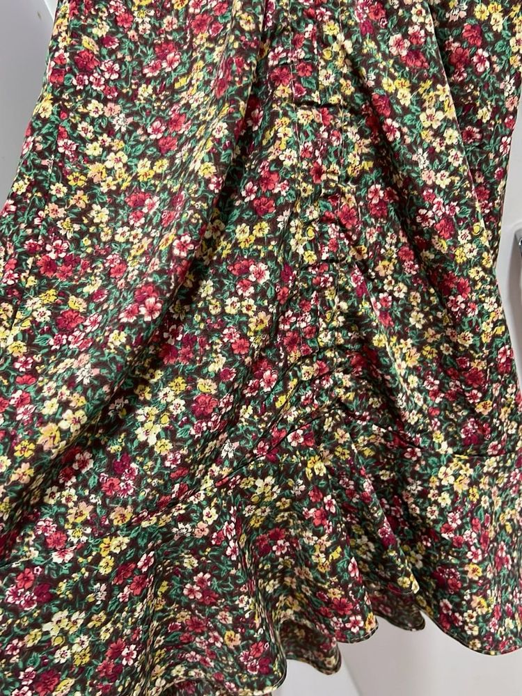 Floral Print Ruffle Dress