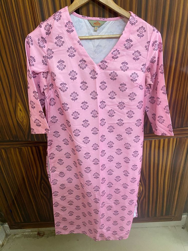 Pink Floral Kurta