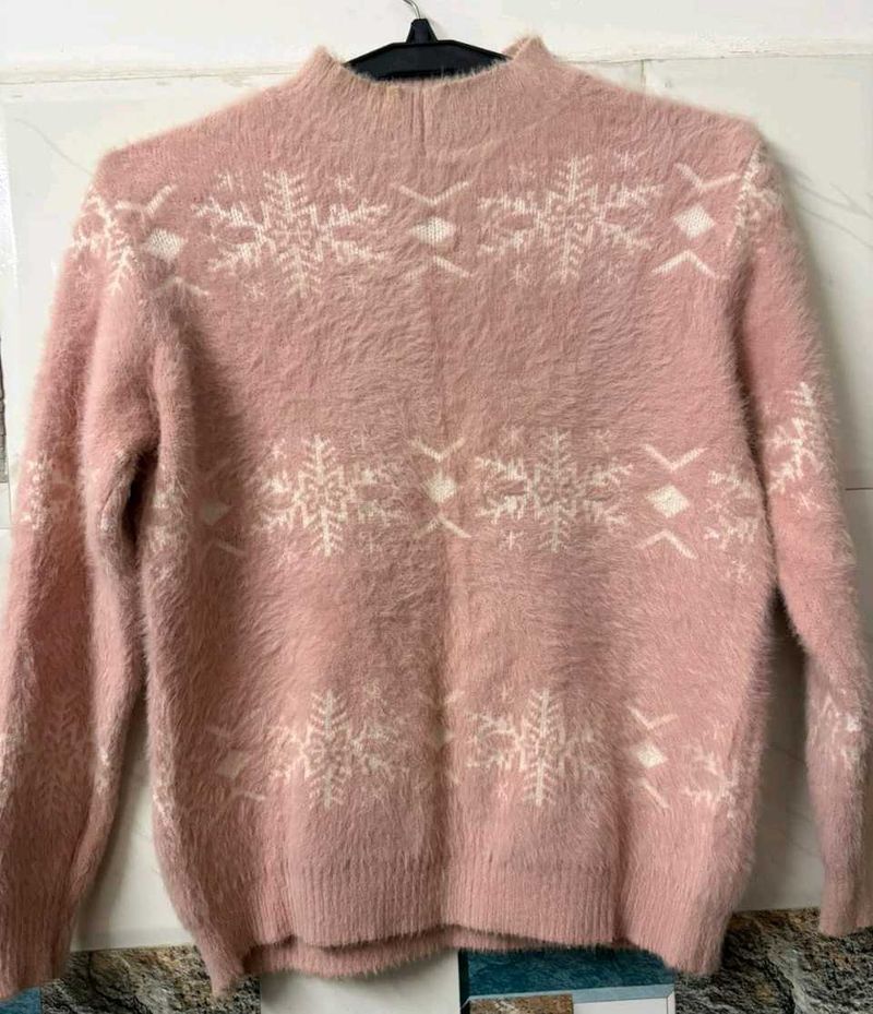 Pink Snowflake Knit Sweater💕