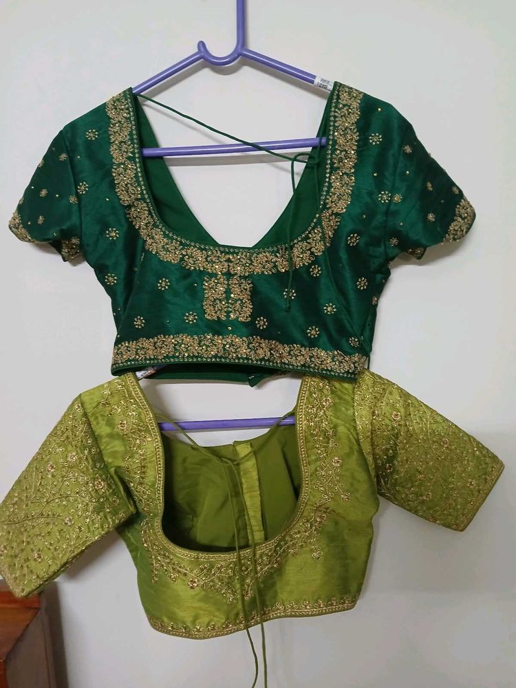 Embroidered Saree Blouses - Set of 2