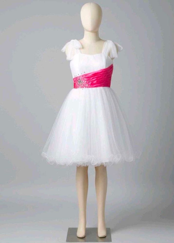 White &amp; Pink Tulle Party Dress💕🤍