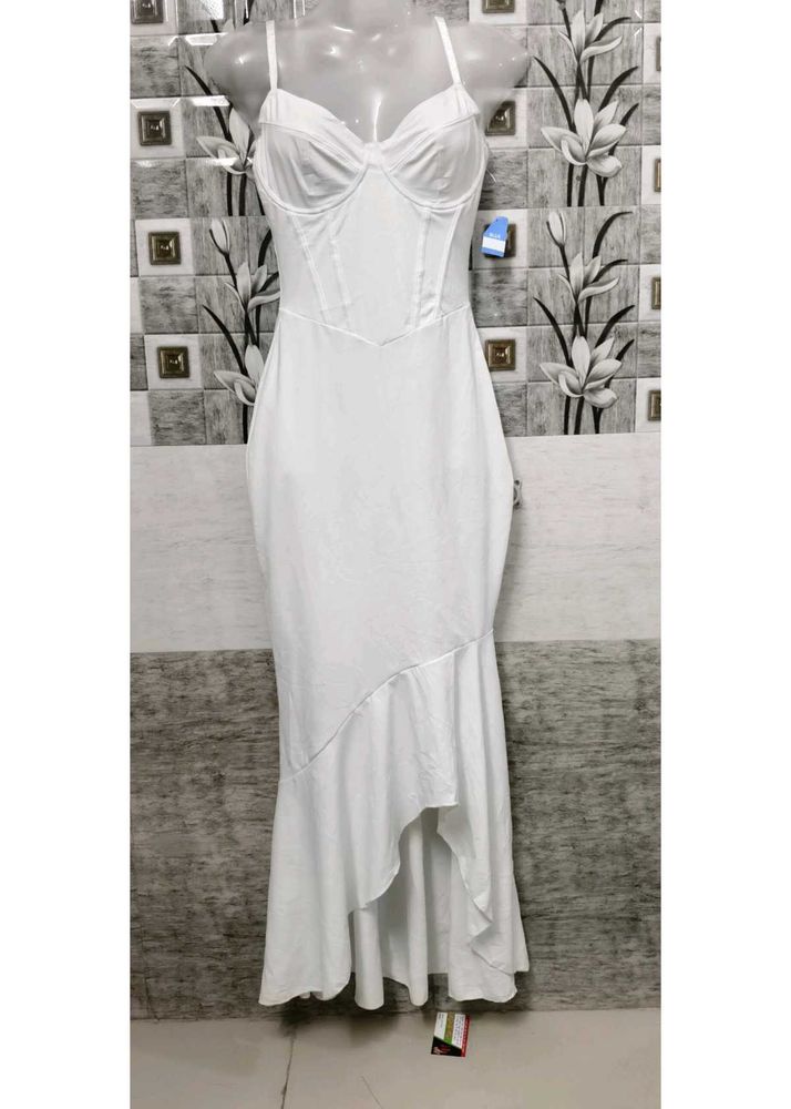 White  corset Bodycon Midi Dress